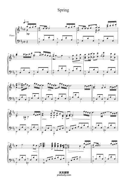 “Spring”钢琴谱-Joe Hisaishi-免费下载-天天钢琴