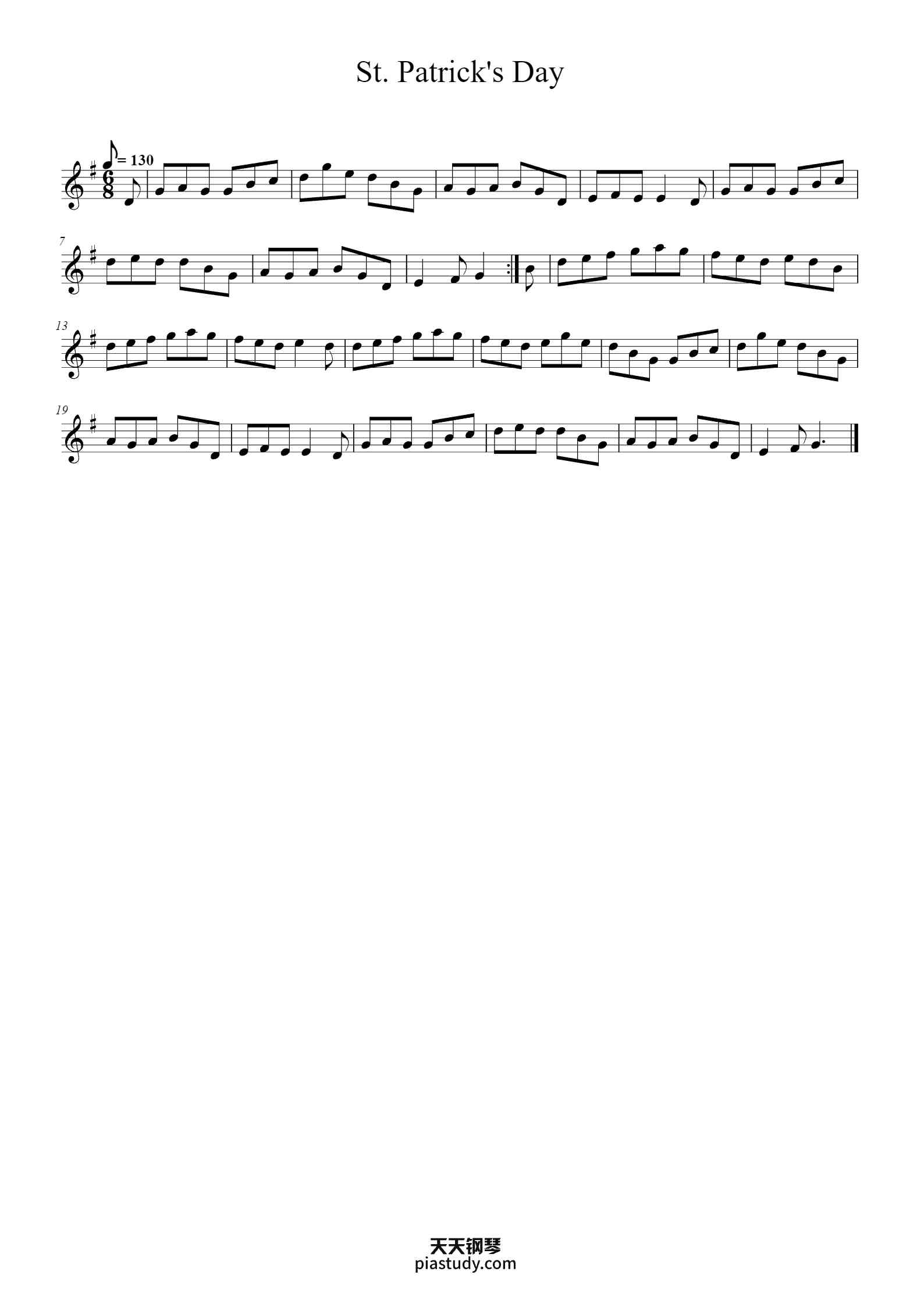 'St. Patrick's Day' - Piano Sheet Music By xxx | TOPiano