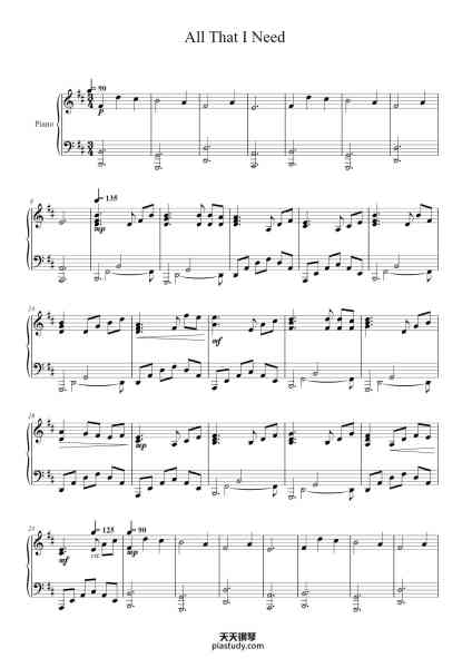 “All That I Need”钢琴谱-Caleb Maue-免费下载-天天钢琴