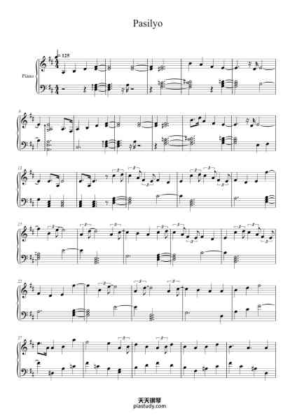 “Pasilyo”钢琴谱-arranged by sook-免费下载-天天钢琴