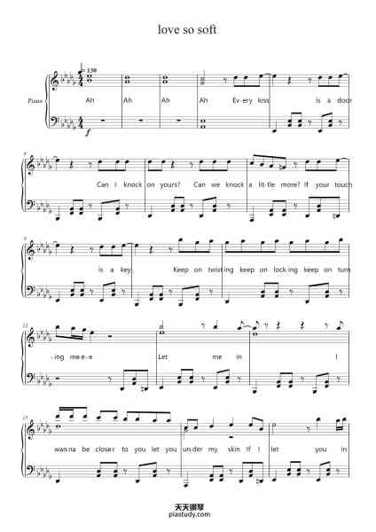 “love so soft”钢琴谱-Pumens Faulkgrant-免费下载-天天钢琴