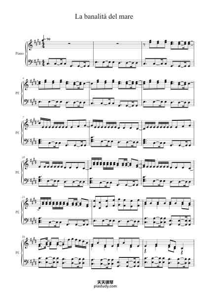 “La banalità del mare”钢琴谱-Pinguini Tattici Nucleari/
arr. Michele Filippi-免费下载-天天钢琴