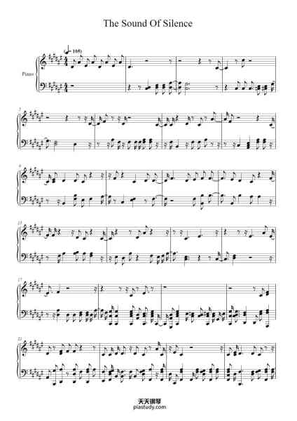 “The Sound Of Silence”钢琴谱-Simon & Garfunkel-免费下载-天天钢琴