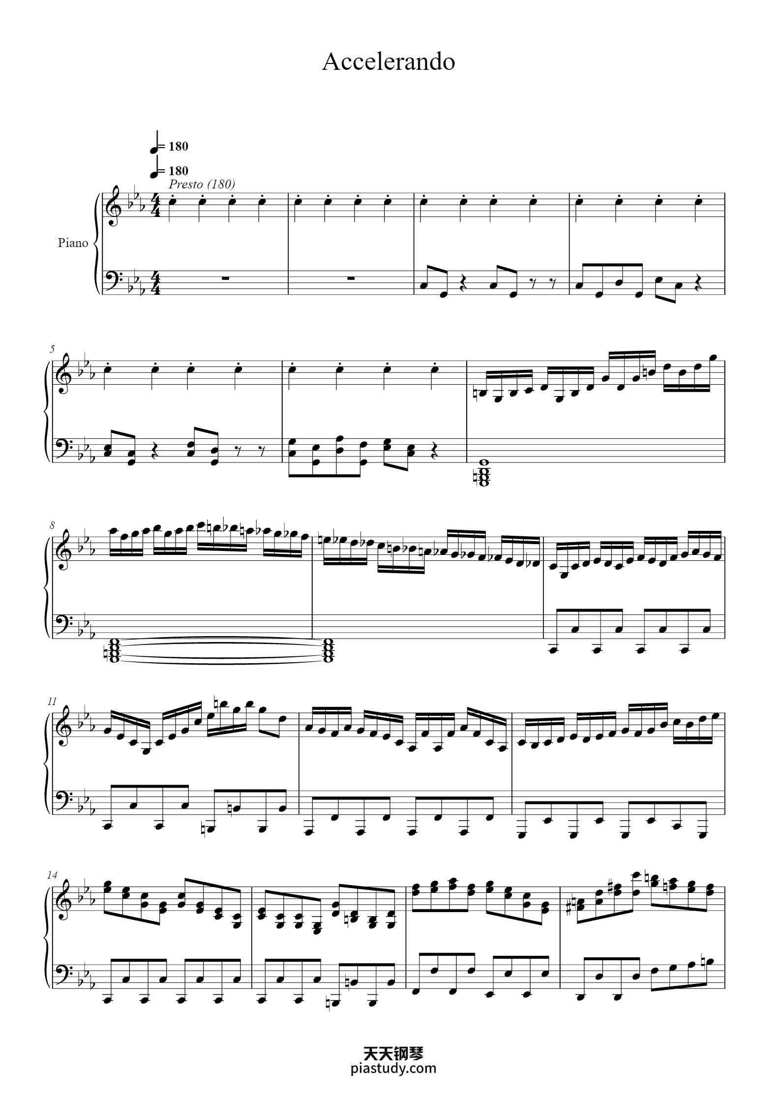 Accelerando钢琴谱 - Rihous Neilvy - free piano sheet music - PiaNoproblem