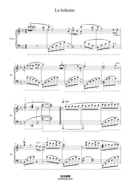 “La boheme”钢琴谱-Charles Aznavour-免费下载-天天钢琴