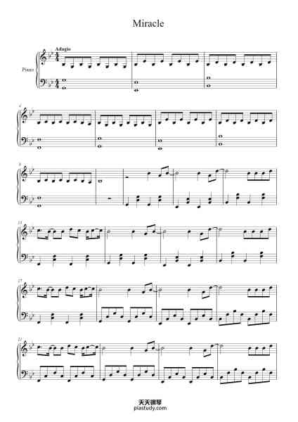 “Miracle”钢琴谱-Julian Perretta-免费下载-天天钢琴