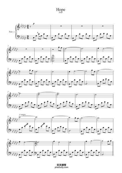 “Hope”钢琴谱-James Spiteri-免费下载-天天钢琴