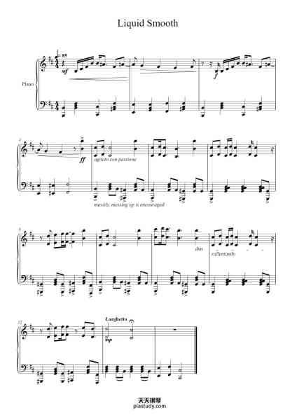 “Liquid Smooth”钢琴谱-Mitski (Arr. Rachael Bratt)-免费下载-天天钢琴