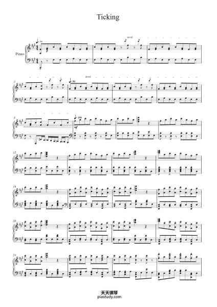 “Ticking”钢琴谱-Macdell-免费下载-天天钢琴