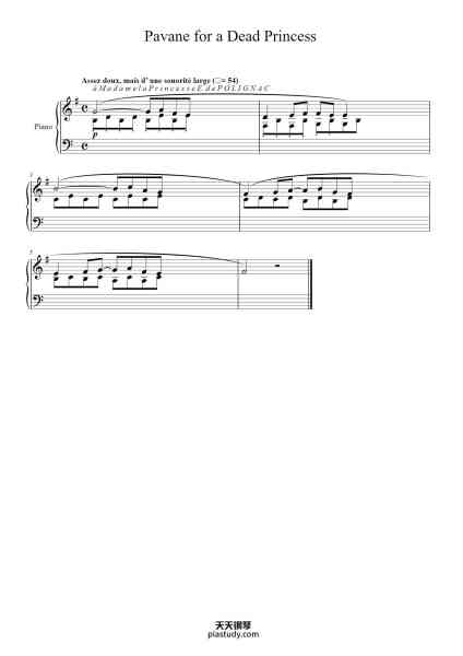 “Pavane for a Dead Princess”钢琴谱-Maurice  Ravel-免费下载-天天钢琴