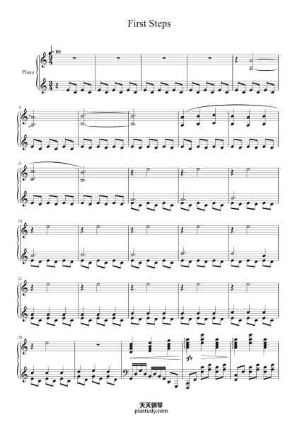 “First Steps”钢琴谱-Hans Zimmer Kyle Landry Rodger Clutter-免费下载-天天钢琴