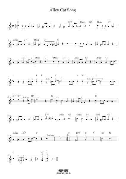 “Alley Cat Song”钢琴谱-Musique: Fabricius Bjerre Bent
Méthode de musique au clavier arrangeur-免费下载-天天钢琴