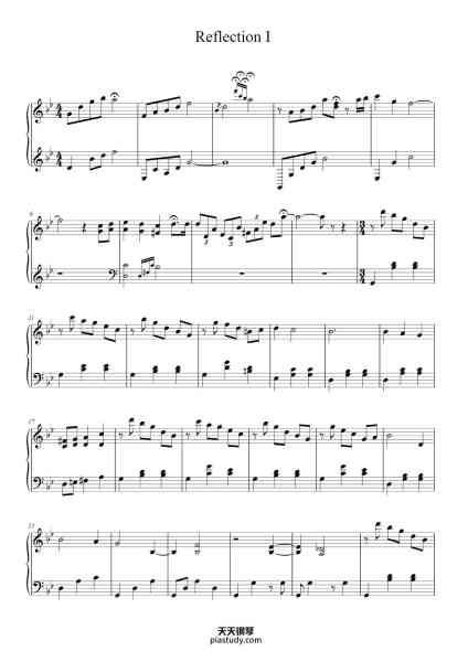 “Reflection I”钢琴谱-Song Kwang Sik-免费下载-天天钢琴