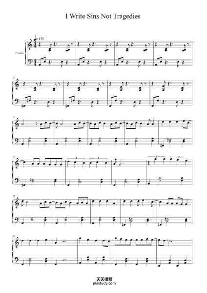 “I Write Sins Not Tragedies”钢琴谱-Joyceel Zavelt-免费下载-天天钢琴