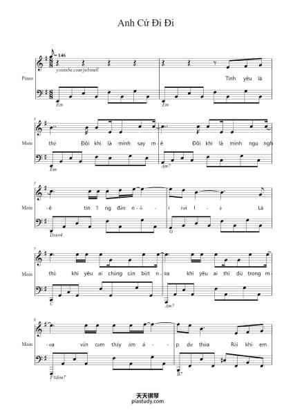 “Anh Cứ Đi Đi”钢琴谱-Fitchda Penrid-免费下载-天天钢琴