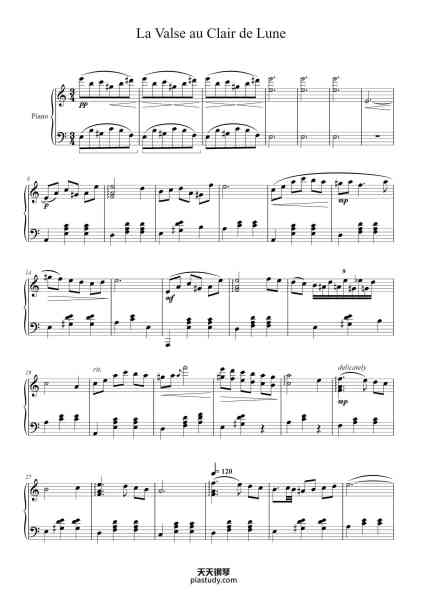 “La Valse au Clair de Lune”钢琴谱-Eric Christian-免费下载-天天钢琴