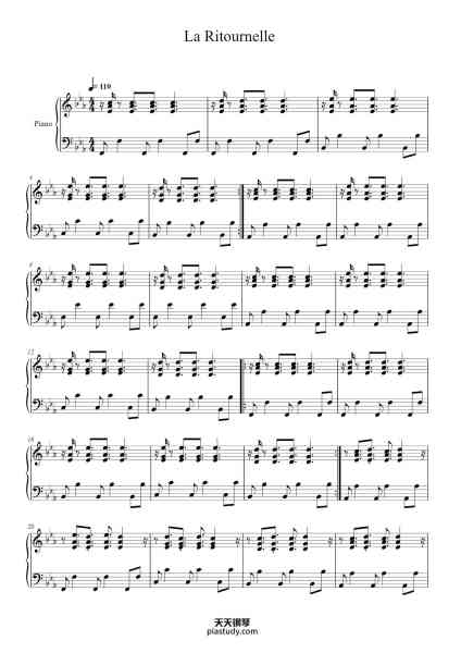 “La Ritournelle”钢琴谱-Sebastien TELLIER-免费下载-天天钢琴