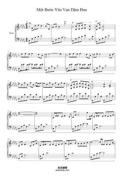 “MỘT BƯỚC YÊU VẠN DẶM ĐAU”钢琴谱-Mr.Siro-免费下载-天天钢琴