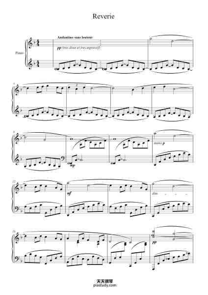 “Rêverie, L. 68”钢琴谱-Claude Debussy-免费下载-天天钢琴