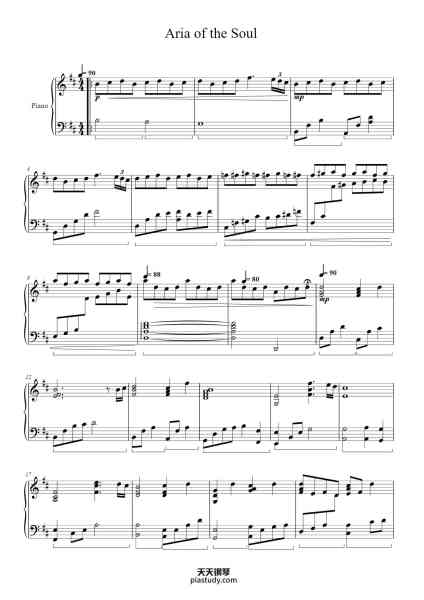 “Aria of the Soul”钢琴谱-Shoji Meguro-免费下载-天天钢琴