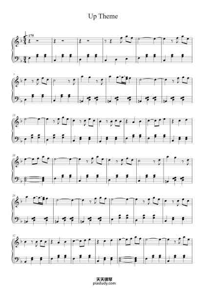 “Up Theme”钢琴谱-Michael Giacchino-免费下载-天天钢琴
