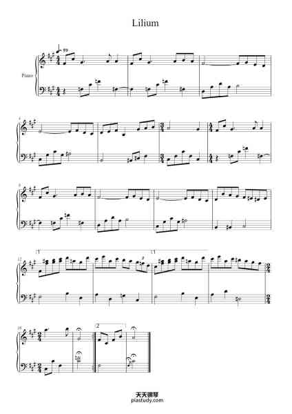 “Lilium”钢琴谱-Transcribed by Giang Trường-免费下载-天天钢琴