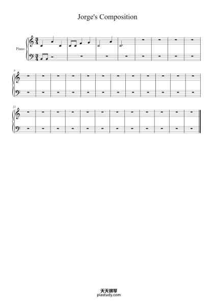 “Jorge's Composition”钢琴谱--免费下载-天天钢琴