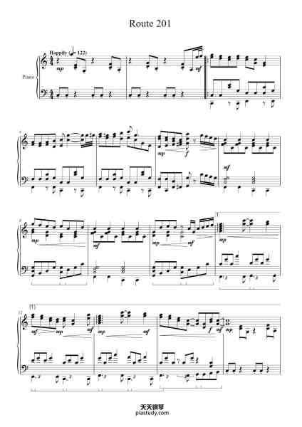 “Route 201”钢琴谱-Hitomi Sato Arr. Ted Lee-免费下载-天天钢琴