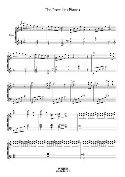“The Promise (Piano)”钢琴谱-Churmiah Lynchmas-免费下载-天天钢琴