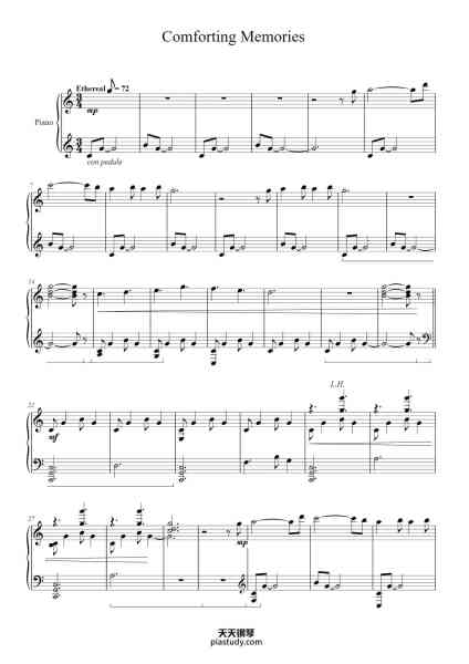 “Minecraft 1.18 Caves & Cliffs: 05 - "Comforting Memories"”钢琴谱-Composed by Kumi Tanioka-免费下载-天天钢琴