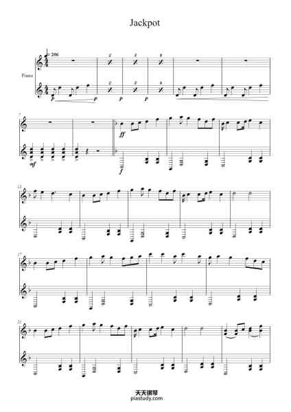 “Jackpot”钢琴谱-Written by HEJH Ensemble-免费下载-天天钢琴