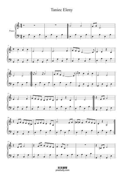 “Taniec Eleny”钢琴谱-Michał Lorenc-免费下载-天天钢琴