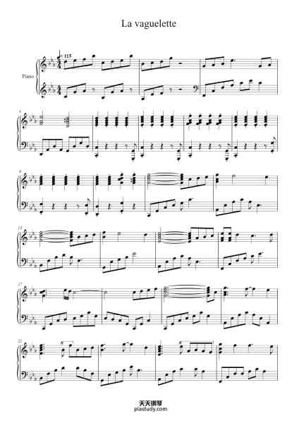 “La vaguelette”钢琴谱-Original Score by HOYO-MiX
Arranged by Dawn.music.-免费下载-天天钢琴