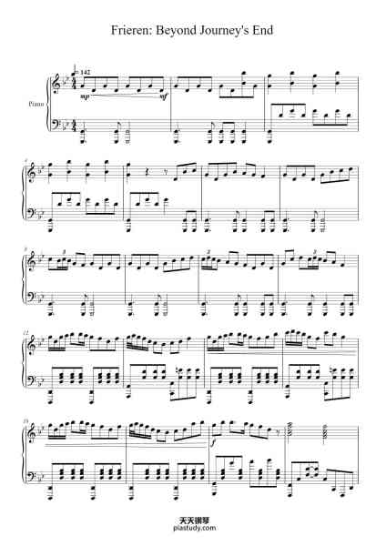 “Frieren: Beyond Journey's End - Solo Piano”钢琴谱-Evan Call-免费下载-天天钢琴
