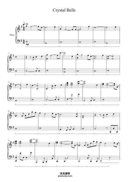 “Crystal Bells”钢琴谱-Clecott Gibwin-免费下载-天天钢琴
