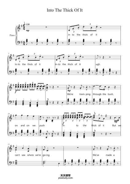 “Into The Thick Of It”钢琴谱-Arr. Ryan Zhu-免费下载-天天钢琴