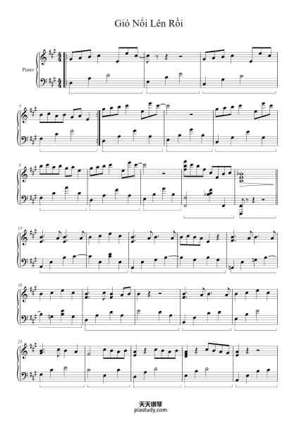 “Gió Nổi Lên Rồi”钢琴谱-Hòa Tấu-免费下载-天天钢琴