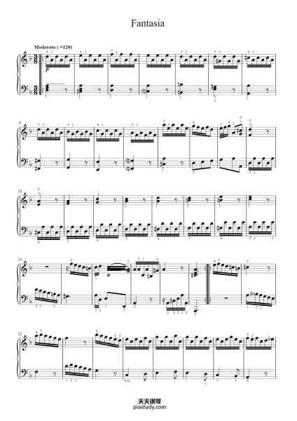 “Fantasia”钢琴谱-Georg Friedrich Händel-免费下载-天天钢琴