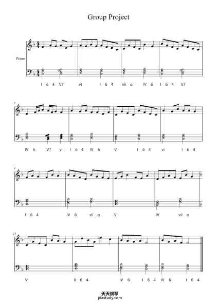 “Group Project”钢琴谱-Key of F Major The Two Steps-免费下载-天天钢琴