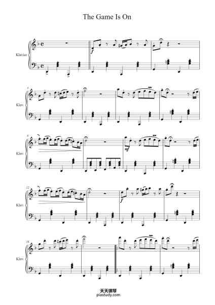 “The Game Is On”钢琴谱-arranged & composed by Lukas Epple-免费下载-天天钢琴