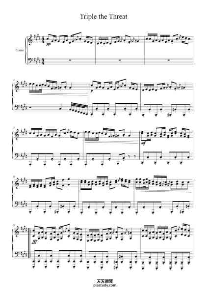 “Triple the Threat | Bad Time Trio”钢琴谱-Judchards Catrine-免费下载-天天钢琴