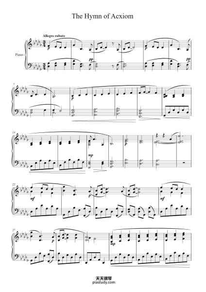 “The Hymn of Acxiom”钢琴谱-Cynthia Yih Shih-免费下载-天天钢琴
