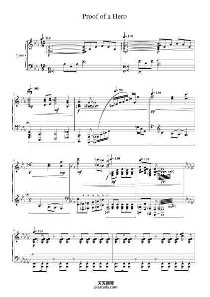 “Proof of a Hero”钢琴谱-Composed by: Kouda Masato-免费下载-天天钢琴