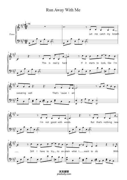 “Run Away With Me”钢琴谱-Hugjo Wagvan-免费下载-天天钢琴