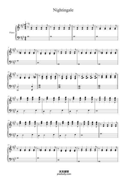 “Nightingale”钢琴谱-Demi Lovato-免费下载-天天钢琴