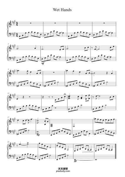 “Wet Hands”钢琴谱-Daniel Rosenfeld-免费下载-天天钢琴