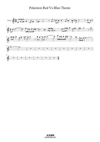 “Pokemon Red Vs Blue Theme Violin Solo”钢琴谱-Arranged by Carly Clark-免费下载-天天钢琴