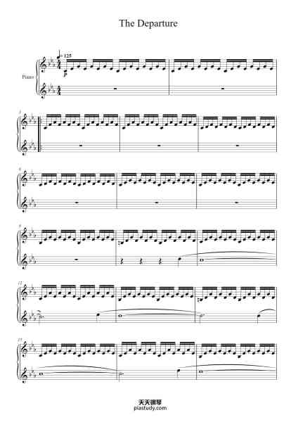 “The Departure”钢琴谱-Max Richter b.1966-免费下载-天天钢琴
