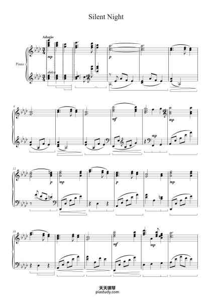 “Silent Night”钢琴谱-Roseau/Lukáš Ondruš-免费下载-天天钢琴