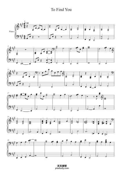 “To Find You”钢琴谱-ferdia walsh-peelo-免费下载-天天钢琴